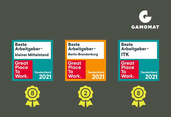 GAMOMAT lands hat-trick of Great Place to Work® competition awards