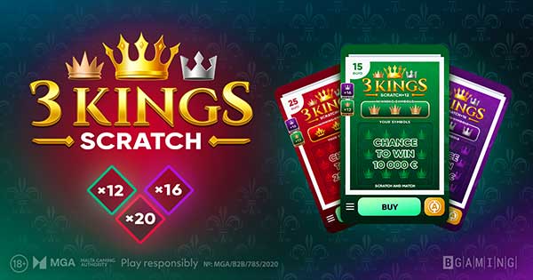 BGaming adds jewel to its crown with 3 Kings Scratch