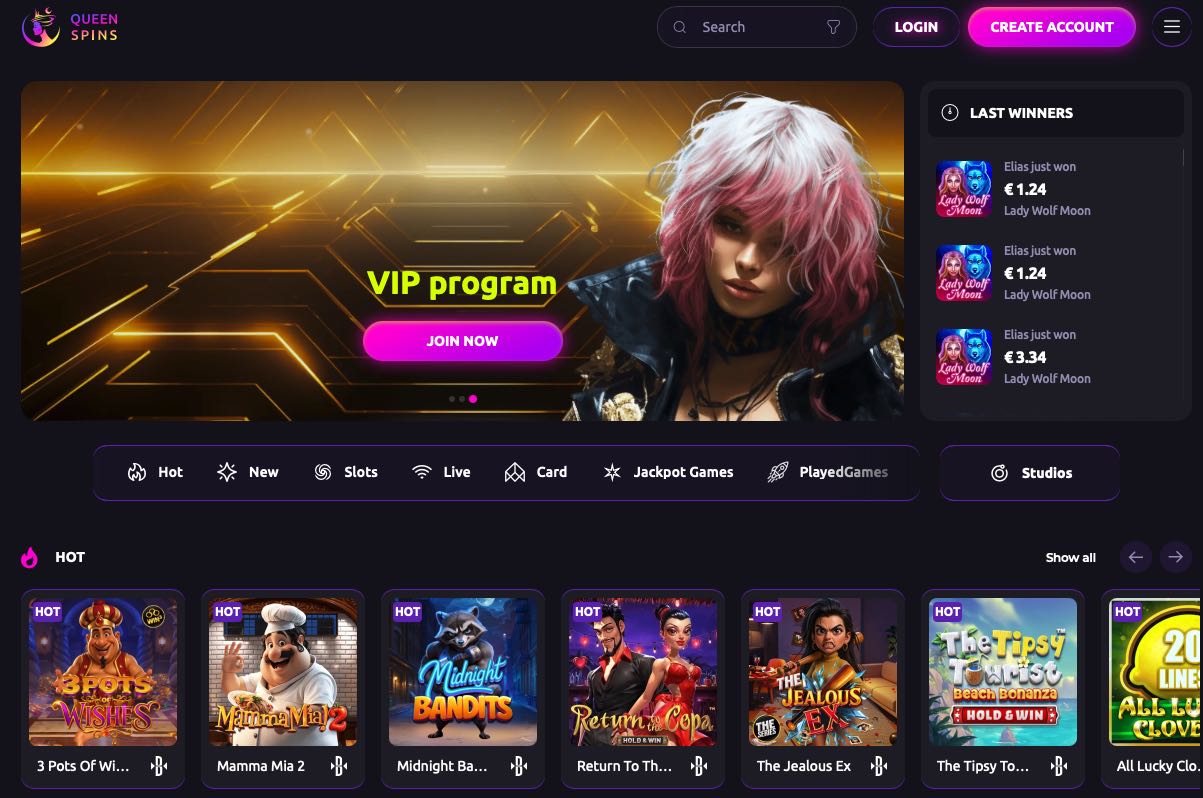 Queenspins Casino Home