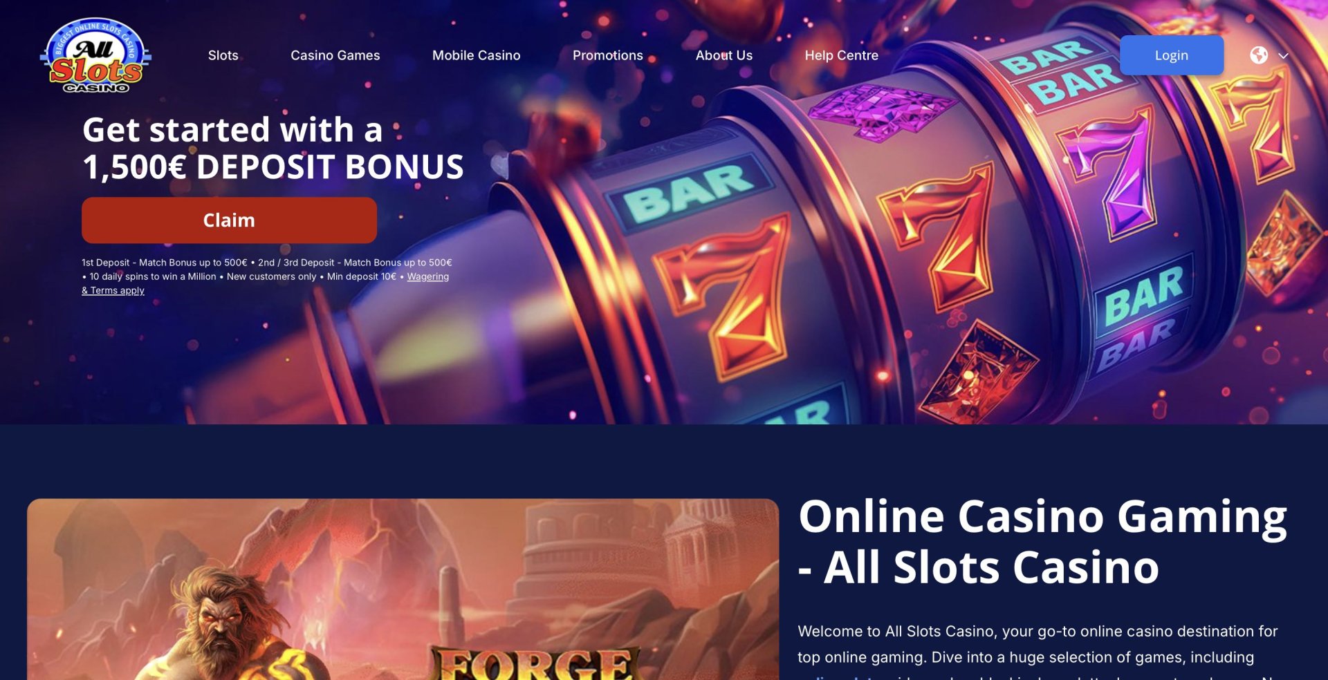 All Slots Casino Homepage