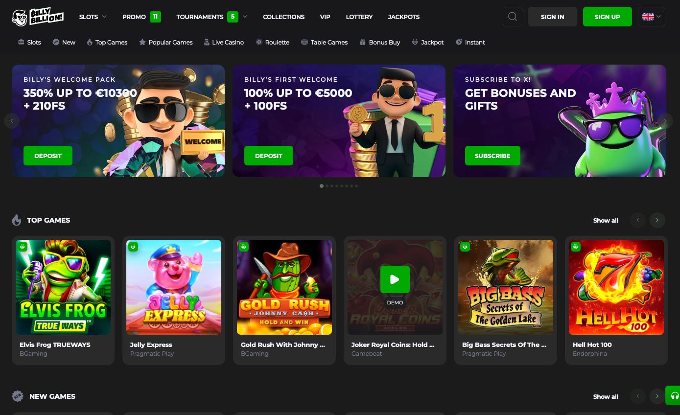 Billy Billion Website