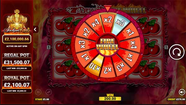Blueprint Gaming lights up a classic in 7’s Deluxe Fire Wheel Jackpot King
