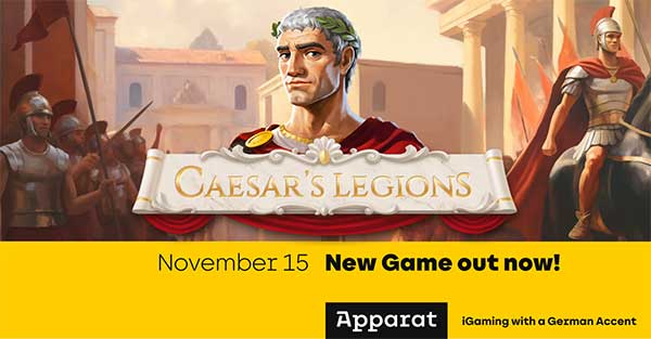 Take command of your big win destiny in Caesar’s Legions from Apparat Gaming