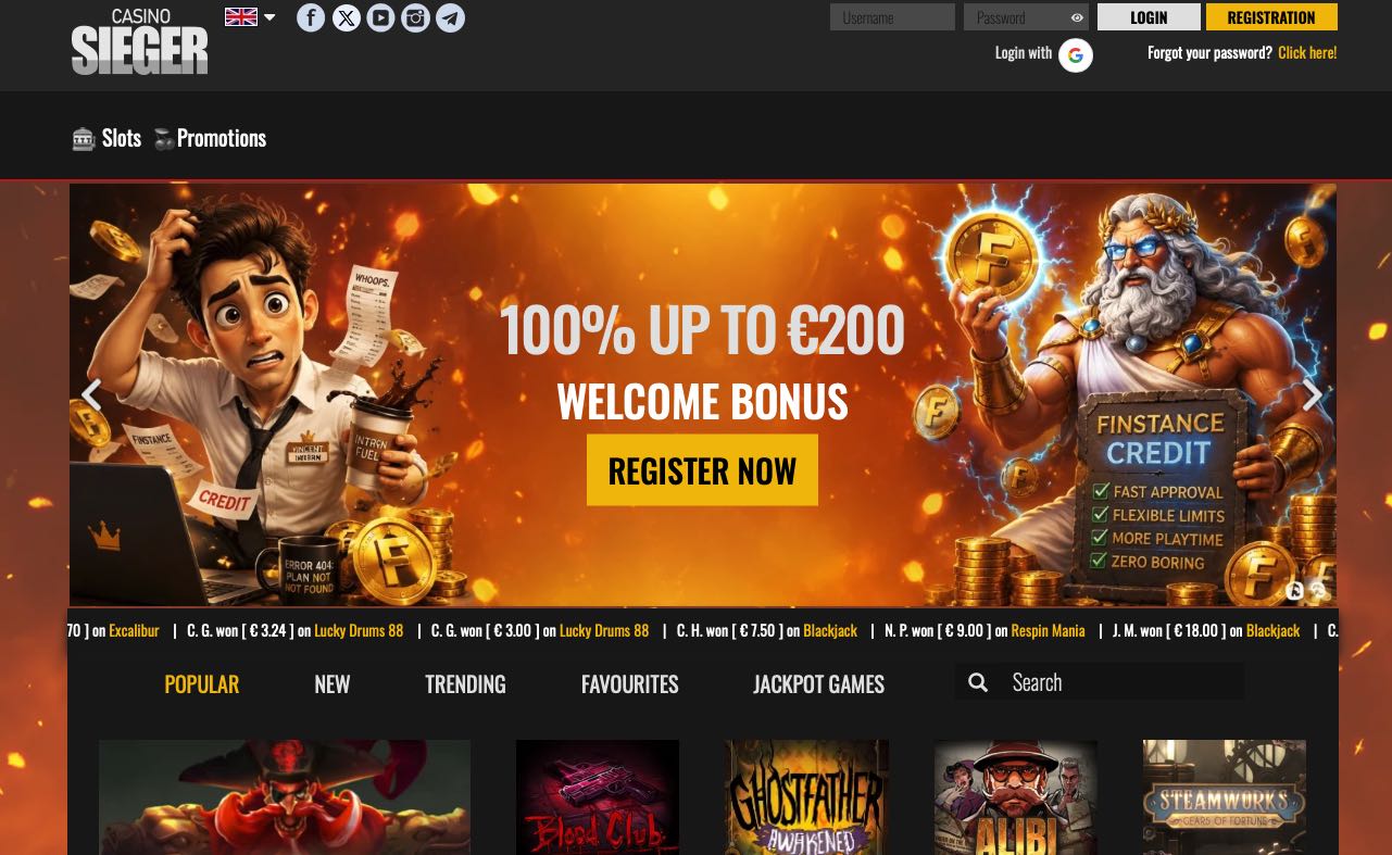Casino Sieger homepage