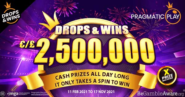 Pragmatic Play rolls out Drops & Wins 2021 with a €/£2.5M prize pool