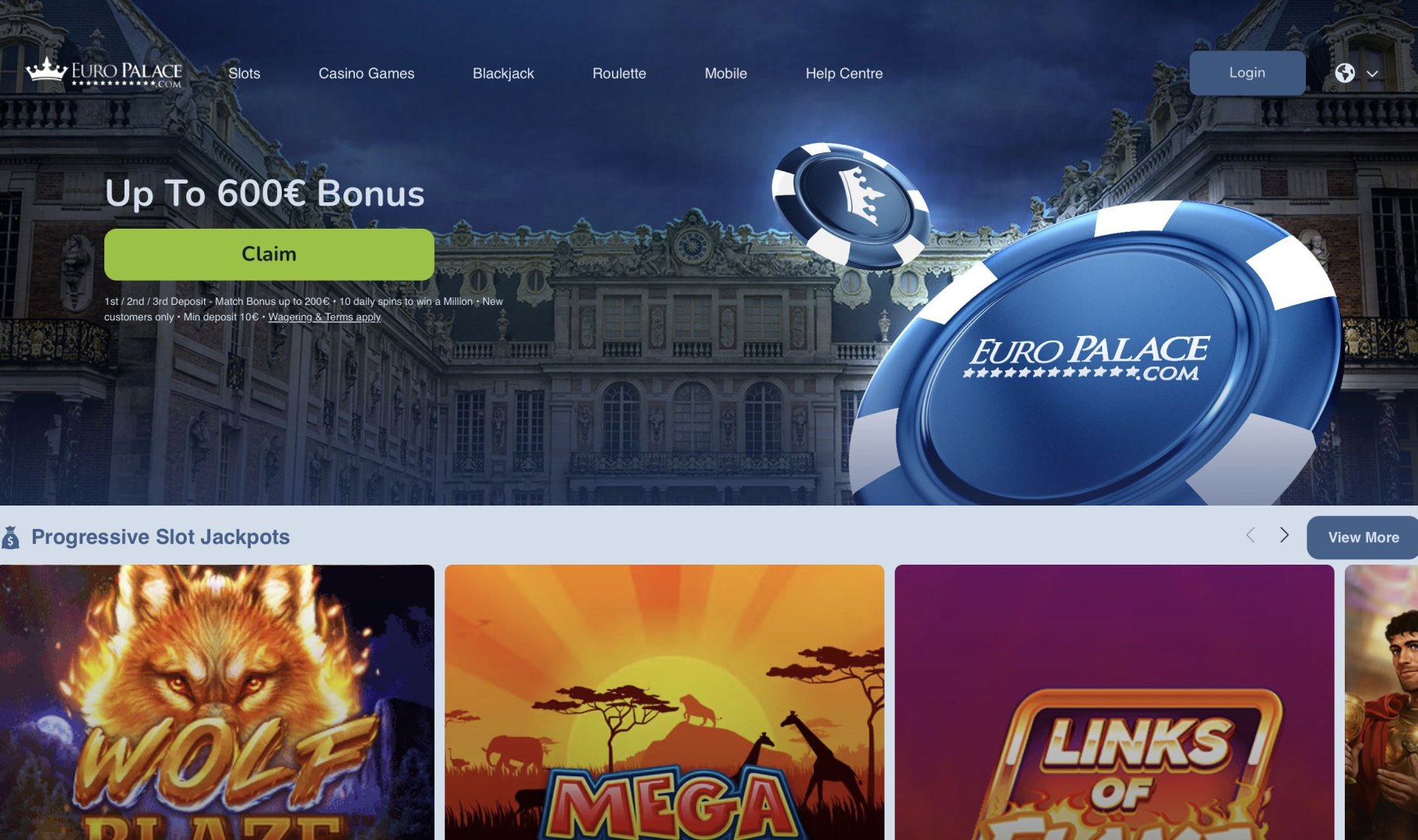 Euro Palace Casino homepage