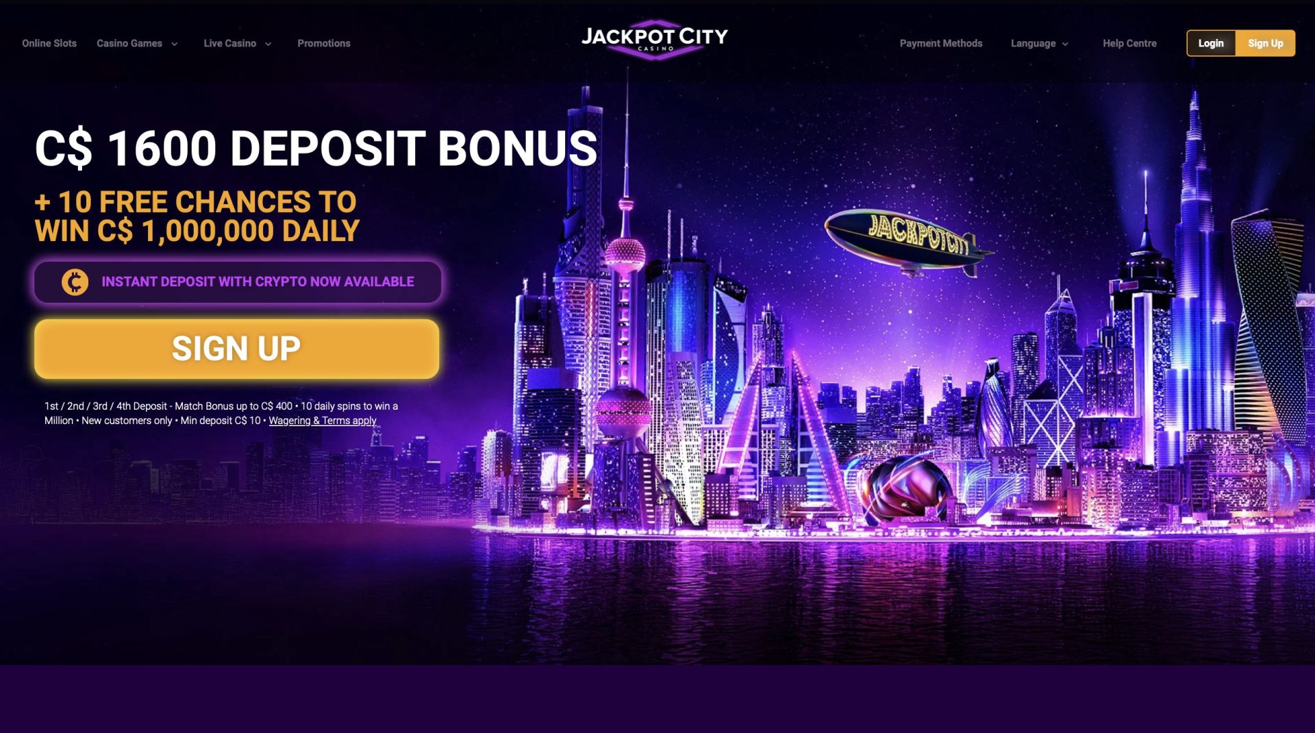 Jackpotcity Casino Homepage