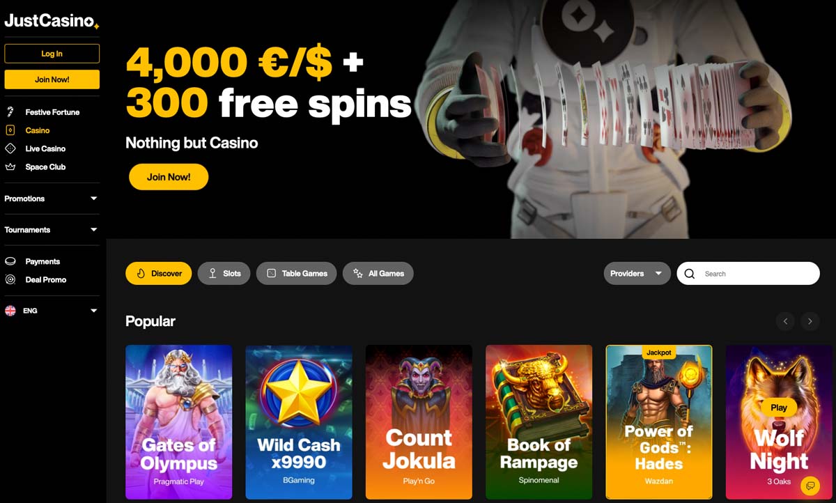 JustCasino Website