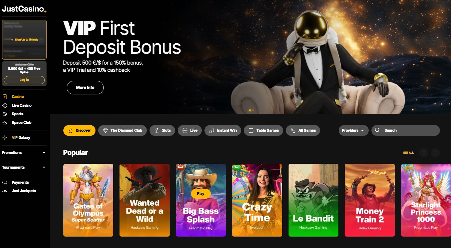 Justcasino Home