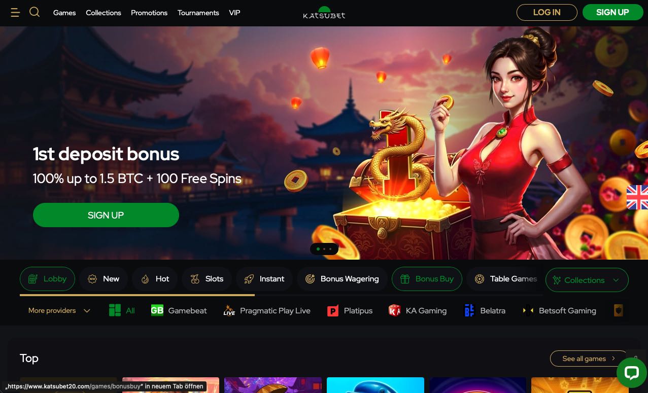 Katsubet Casino Homepage