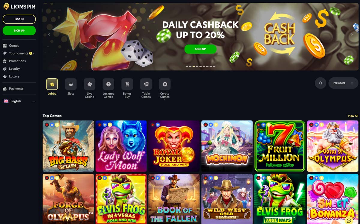 LionSpin Casino website