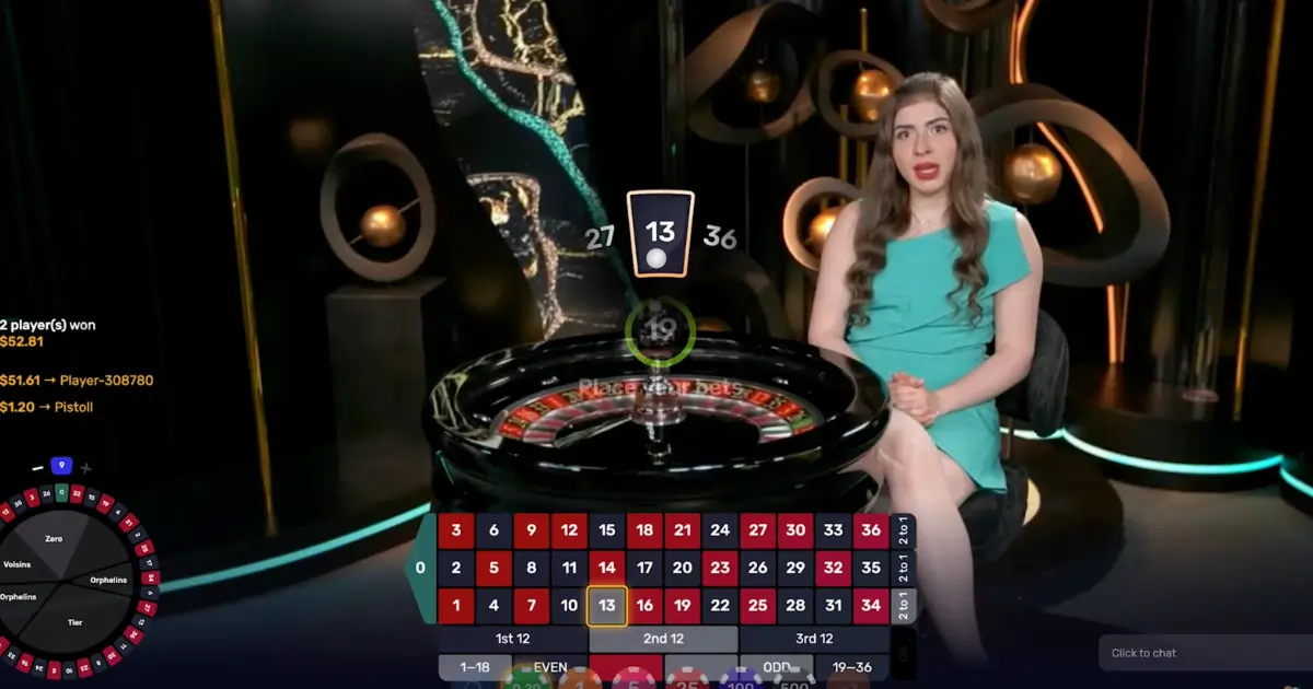 Live Dealer Roulette Game at WooCasino