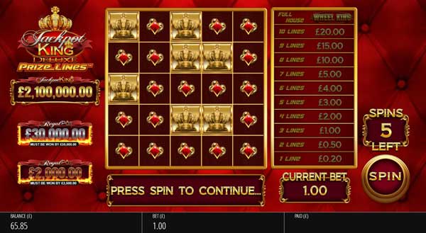 Blueprint Gaming revolutionises Jackpot King with Prize Lines™ mechanic