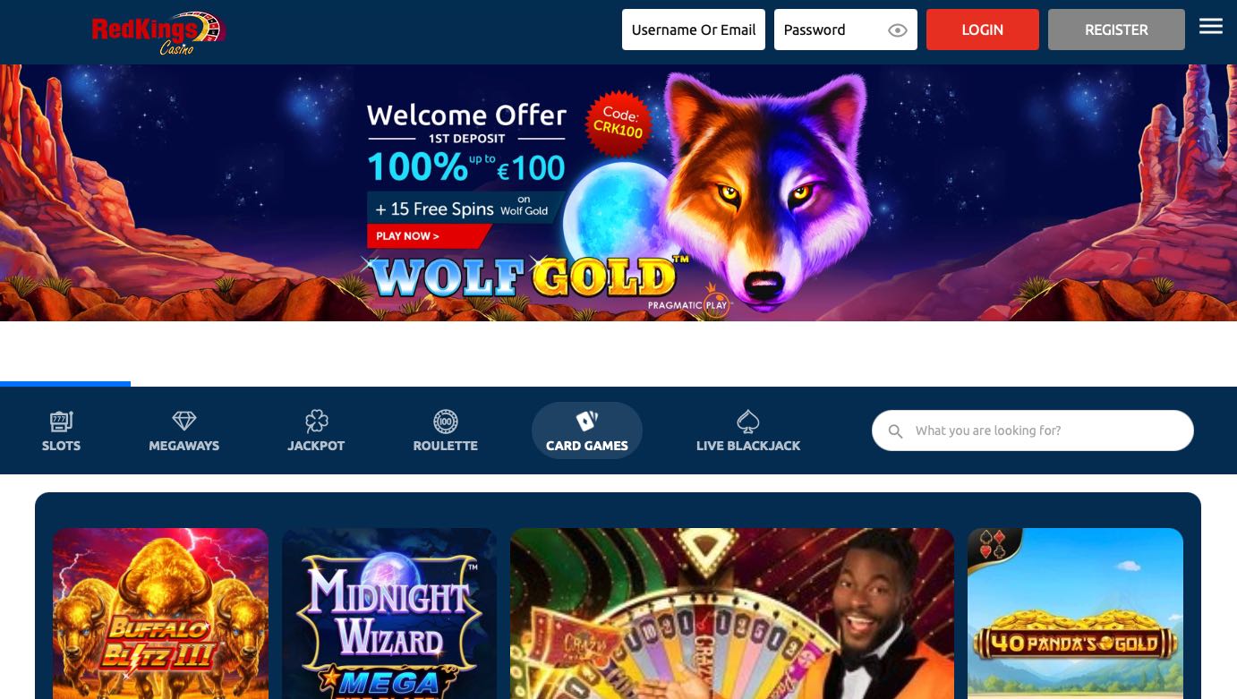 RedKings Casino Homepage