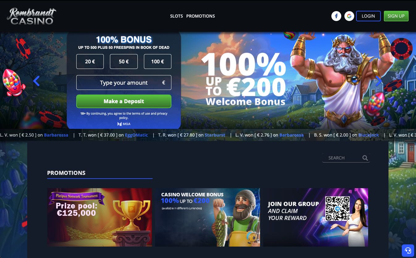 Rembrandt Casino Website