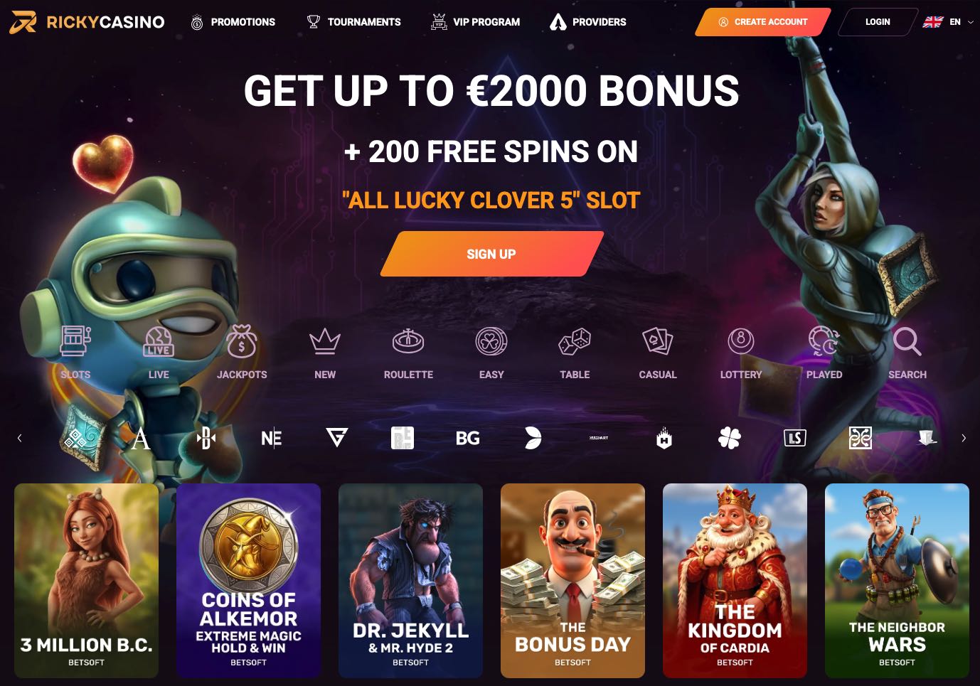 RickyCasino Homepage