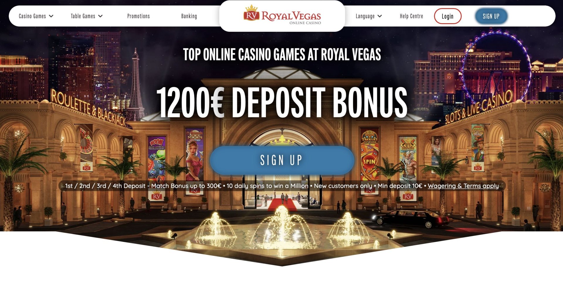 Royal Vegas Casino homepage
