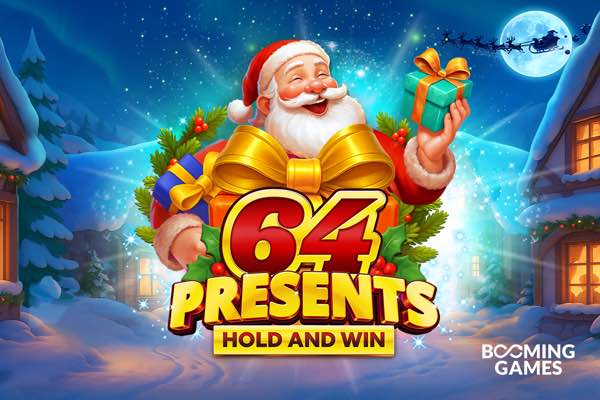 Unwrap Festive Wins with 64 Presents Hold and Win  from Booming Games!