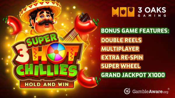 3 Oaks Gaming fires up the reels with 3 Super Hot Chillies