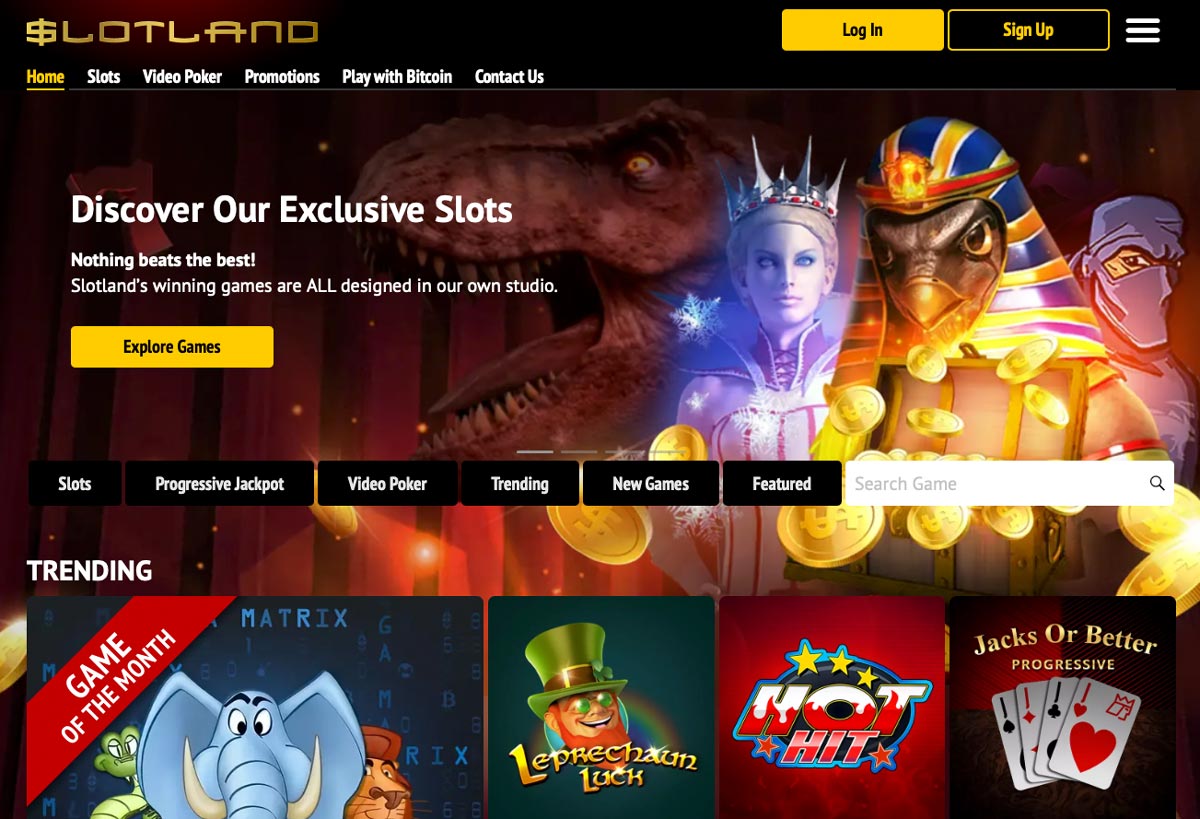 Slotland Casino Website