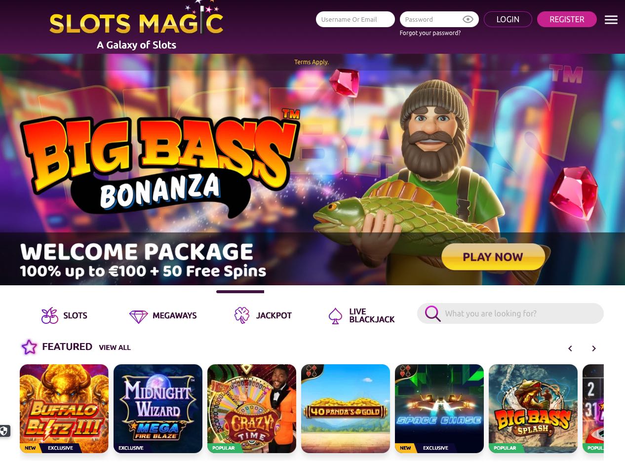 Slots Magic Casino Homepage