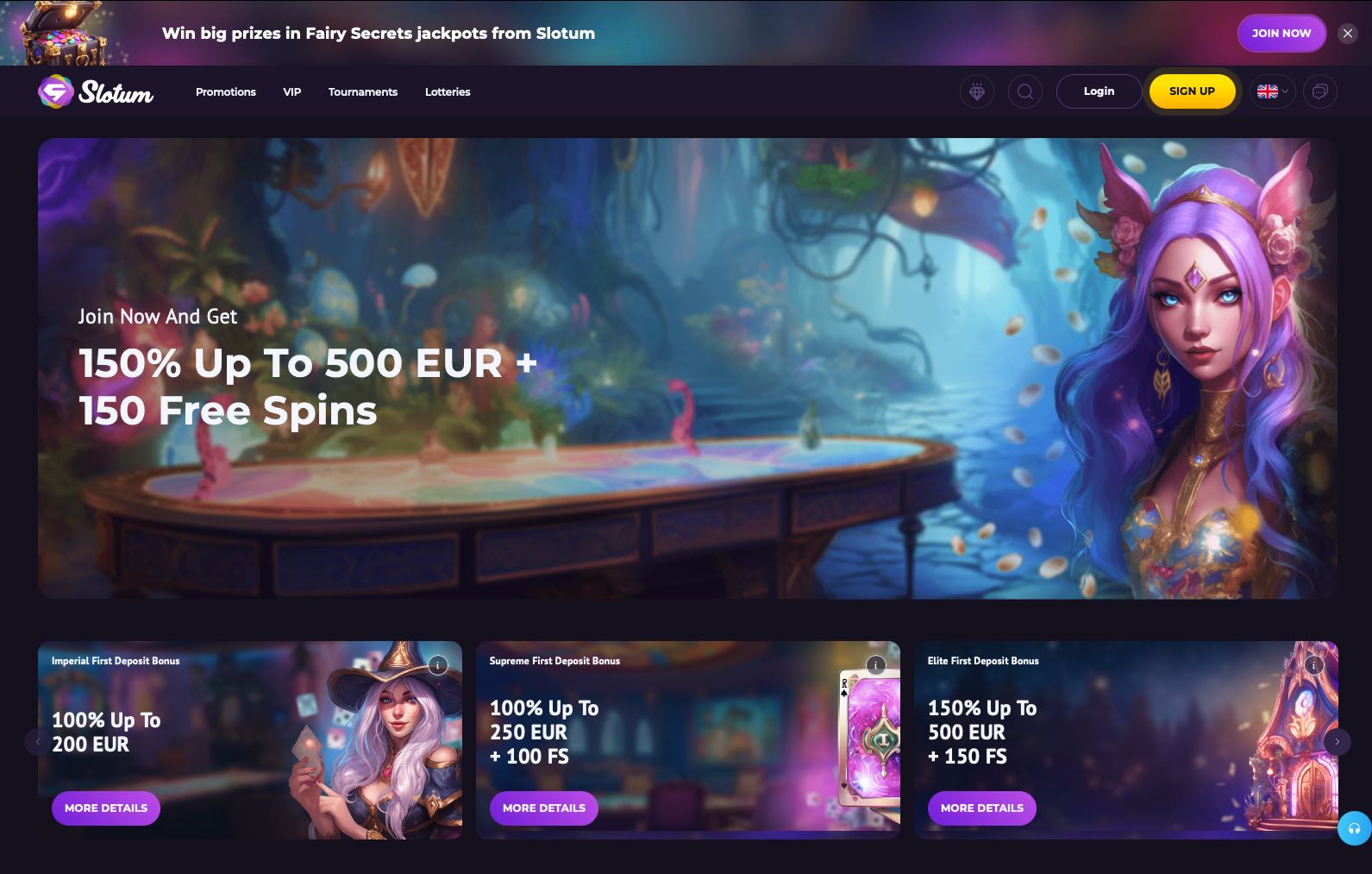 Slotum Casino Homepage