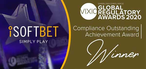 iSoftBet wins Compliance Outstanding Achievement Award at Vixio Global Regulatory Awards 2020 