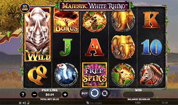 Spinomenal releases latest slots adventure Majestic White Rhino 