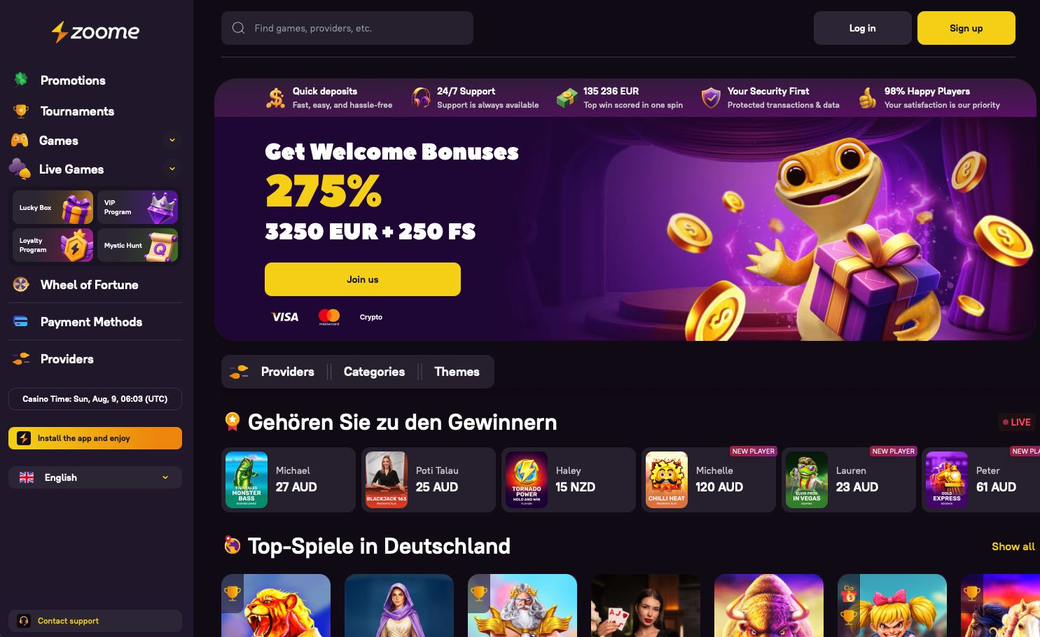 Zoome Casino Website